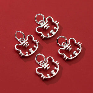 925 Silver Tiger Drop Charms Women Decoration Pendants DIY