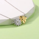 925-Sterling-Silver Bee Sunflower Pendant Necklace Jewelry Gift