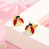 925-Silver Ladybug Stud Earrings Hypoallergenic Jewelry for Women