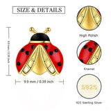 925-Silver Ladybug Stud Earrings Hypoallergenic Jewelry for Women