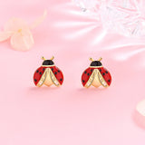 925-Silver Ladybug Stud Earrings Hypoallergenic Jewelry for Women