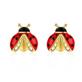 925-Silver Ladybug Stud Earrings Hypoallergenic Jewelry for Women