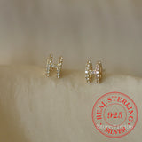 925 Silver Letter Stud Earrings 14K Plated Wedding Party Jewelry Gift