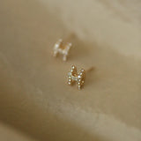 925 Silver Letter Stud Earrings 14K Plated Wedding Party Jewelry Gift