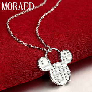 925 Sterling Silver Mickey Pendant Necklace For Women