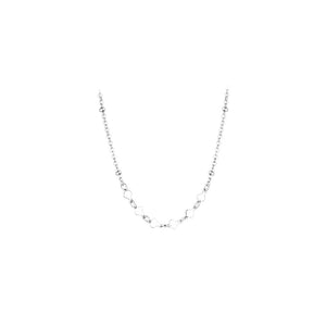 925 Silver Peach Heart Necklace Bead Collar Romantic Jewelry Gift
