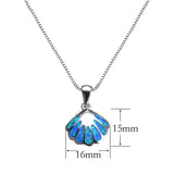 925 Silver Shell Pendant Necklace Fire Opal Stone Female Summer Beach Jewelry