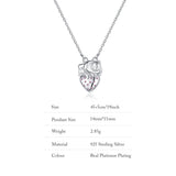 925 Silver Necklace Strawberry Bear Platinum Plated Jewelry