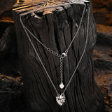 925 Silver Necklace Strawberry Bear Platinum Plated Jewelry