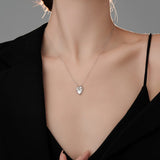 925 Silver Necklace Strawberry Bear Platinum Plated Jewelry