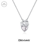925 Silver Necklace Strawberry Bear Platinum Plated Jewelry
