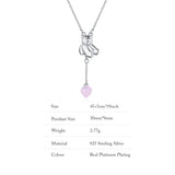 925 Silver Necklace Strawberry Bear Pendant Birthday Jewelry