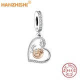 925 Silver Sloth Heart Pendant Necklace Jewellery Gift for Grandma Mum Wife