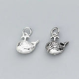 925 Sterling Silver Whale Charm 17.5x16mm DIY Jewelry