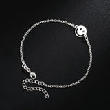 925 Silver Smiley Chain Bracelet Wedding Engagement Jewelry