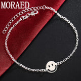 925 Silver Smiley Chain Bracelet Wedding Engagement Jewelry