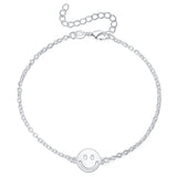 925 Silver Smiley Chain Bracelet Wedding Engagement Jewelry