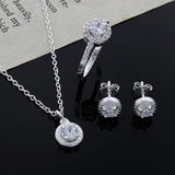 925 Silver Christmas Gift Women CZ Jewelry Set