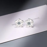 925 Silver Cherry Blossom Zirconia Earrings Fine Jewelry