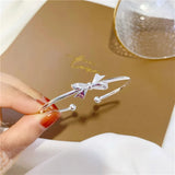 925 Silver Bow Bangles for Women Bracelets Fine Party Jewelry