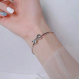 925 Sterling Silver Bow Cuff Women's Bracelet Wedding Jewelry