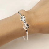 925 Silver Bow Cuff Bracelet Party Wedding Jewelry