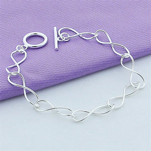 925 Sterling Silver Chain Bracelet for Women Wedding Jewelry