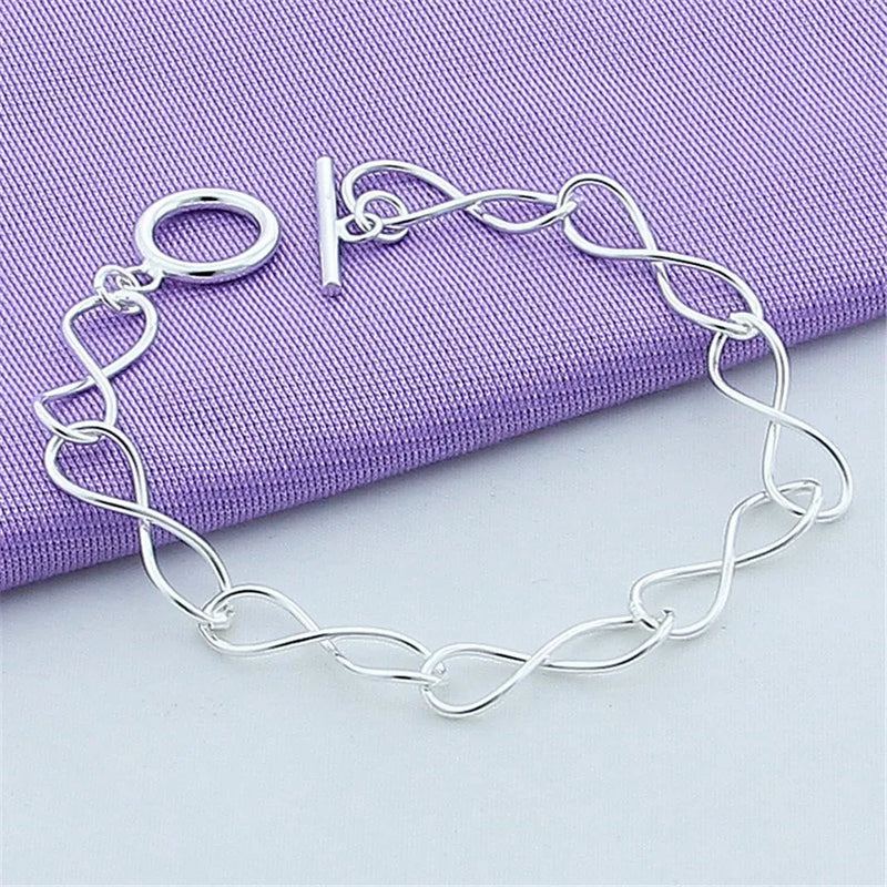 925 Sterling Silver Chain Bracelet for Women Wedding Jewelry