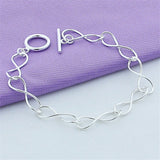 925 Sterling Silver Chain Bracelet for Women Wedding Jewelry