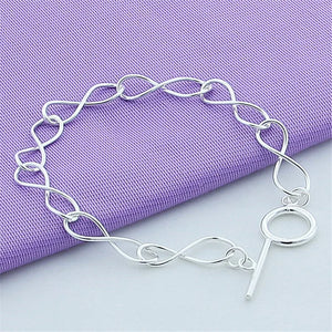 925 Sterling Silver Chain Bracelet for Women Wedding Jewelry