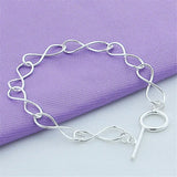 925 Sterling Silver Chain Bracelet for Women Wedding Jewelry