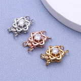 925 Silver DIY Hexagram Buckle Pearl Necklace Bracelet Connection