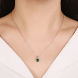 925 Silver Round Birthstone Pendant Necklace Fine Jewelry