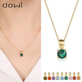 925 Silver Round Birthstone Pendant Necklace Fine Jewelry