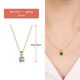 925 Silver Round Birthstone Pendant Necklace Fine Jewelry