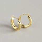925 Silver Geometric Hoop Earrings Minimalist Fine Jewelry