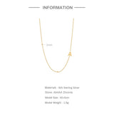 925 Sterling Silver Initial Necklace A-Z 26 Letters Stackable Choker for Women