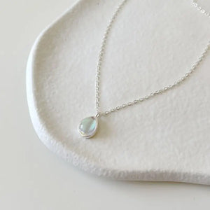 925 Silver Water Drop Pendant Necklace Women Accessory Western Jewelry