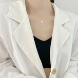 925 Silver Water Drop Pendant Necklace Women Accessory Western Jewelry