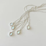 925 Silver Water Drop Pendant Necklace Women Accessory Western Jewelry