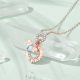 925 Silver Daisy Flower Bee Moonstone Pendant Necklace Women