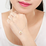 925 Silver Daisy Flower Pendant Necklace Women's Romantic Jewelry