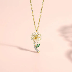 925 Silver Daisy Pendant Necklace Flower Charm