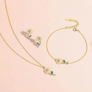 925 Silver Daisy Pendant Necklace Flower Charm