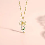 925 Silver Daisy Pendant Necklace Flower Charm