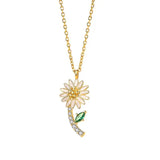 925 Silver Daisy Pendant Necklace Flower Charm