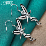 925 Silver Dancing Angel Drop Earrings Party Engagement Wedding