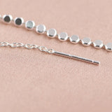 925 Silver Tassel Drop Earrings Women Minimalism Line Jewerlry
