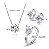 925 Silver Zirconia Jewelry Set for Women Wedding
