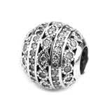 925 Silver Clear CZ Charm Beads DIY Bracelet Bangle Necklace
